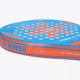 Osaka vision aero padel racket orange and blue with logo in orange. Side view