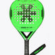 Osaka vision aero padel racket black and green with logo in black. Front view