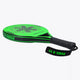 Osaka vision aero padel racket black and green with logo in black. Side view