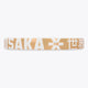 Osaka pro tour LTD padel racket white and grey with logo in orange. Detail side logo view