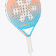 Osaka vision aero padel racket orange and blue and with logo in white. Front view