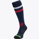 Roeselare Rangers Field Hockey Socks in navy with Osaka logo in green. Front view