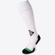 Herakles Field Hockey Socks in white with Osaka logo in green. Front view