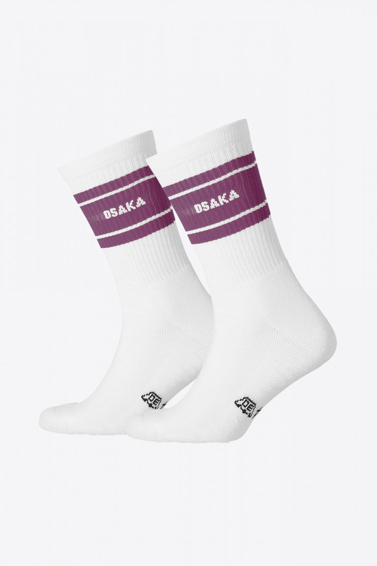 Osaka Colourway Socks Duo Pack in Violet. Side view