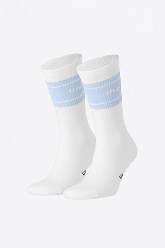 Osaka Colourway Socks Duo Pack in Sky blue. Front view