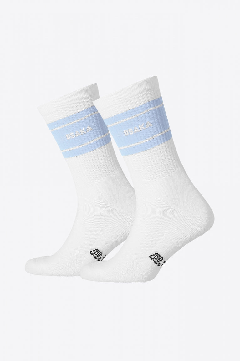 Osaka Colourway Socks Duo Pack in Sky blue. Side view