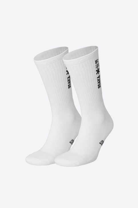 Osaka Sports Socks Duo Pack in White. Front view