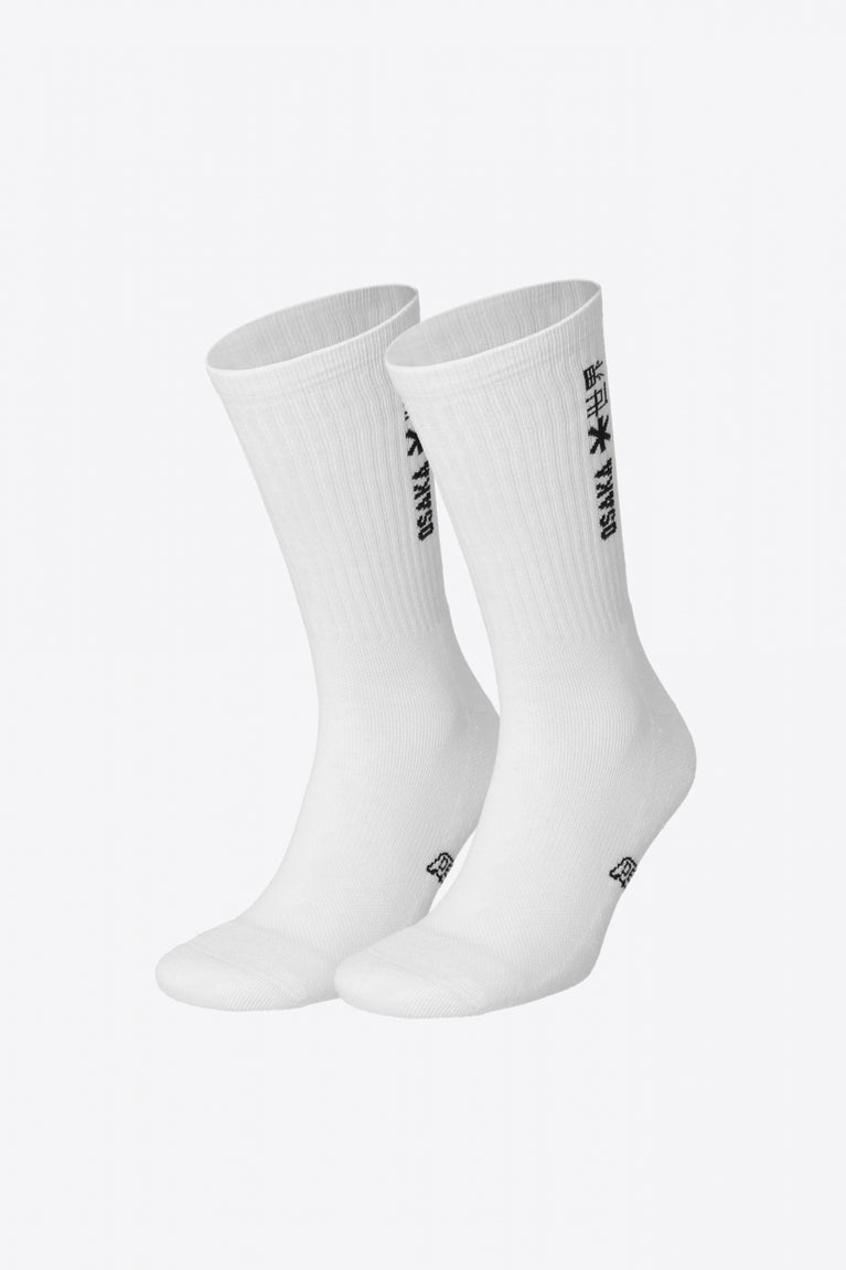 Osaka Sports Socks Duo Pack in White. Front view