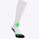 Osaka Field Hockey Socks in white with Osaka logo in green. Side view