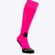 Osaka Field Hockey Socks in pink with Osaka logo in green. Side view