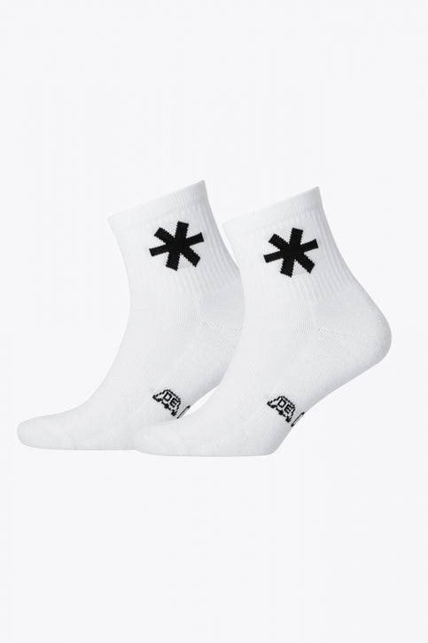 Osaka Short Sport Duo Socks in white with Osaka logo in black. Front view