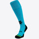 Osaka Field Hockey Socks in turquoise with Osaka logo in green. Front view