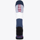 Osaka Field Hockey Socks in rocket white melange with Osaka logo in green. Back view