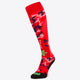 Osaka Field Hockey Socks in red camouflage with Osaka logo in green. Front view