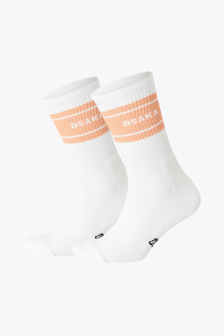 Osaka Colourway Socks Duo Pack in Peach. Side view