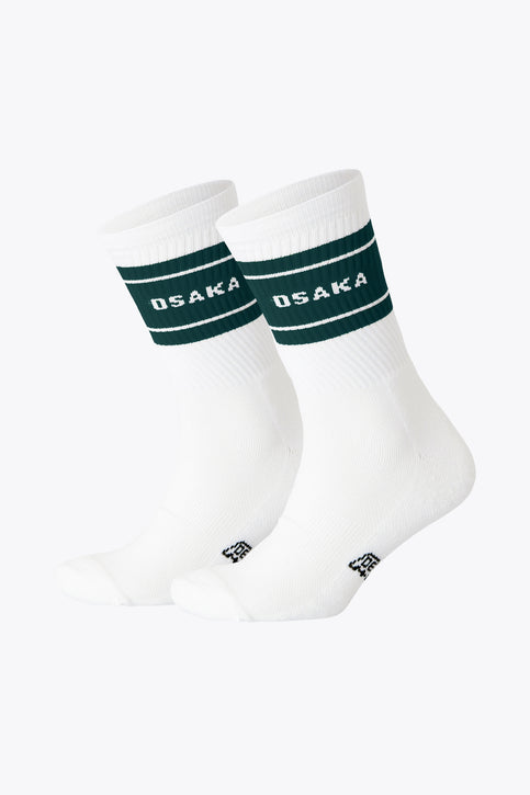 Osaka Colourway Socks Duo Pack in green. Front view