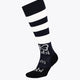 Yibbi field hockey socks in navy with white stripes and branded logo cuff