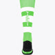 Fluo green crew socks with white ribbed bands, black heel and toe, Yibbi mark