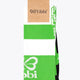 Fluo green field hockey socks on hanger with white stripes and black toe, Yibbi branding