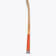 Indoor hockey stick with orange center stripe and wood-colored shaft
