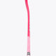 Hot pink indoor hockey stick shaft with grip markings and white end cap