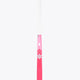 Hot pink indoor hockey stick blade showing curved toe and patterned grip