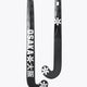 Indoor hockey stick with black shaft and curved pro bow blade, size 25