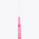 Hot pink field hockey stick with small star logo on lower shaft