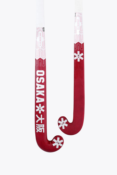Hot pink low-bow field hockey stick head with star decals