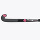 Black field hockey stick blade with hot pink star decals