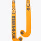 Orange field hockey stick with Osaka graphics and mid-bow curved head