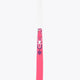 Hot pink mid-bow field hockey stick with white grip end