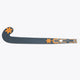 Field hockey stick blade and shaft, dark gray with orange graphic accents