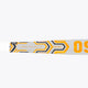 Osaka mid-bow field hockey stick, close-up of orange graphic band and text