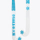 Osaka field hockey stick with white shaft and blue topaz graphics near the head