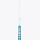 Mid-bow field hockey stick with teal blue head and white shaft, blue snowflake marks