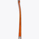 Bright orange field hockey stick shaft with white end cap and grip