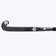 Field hockey stick side view, black stick with star logo on blade and silver markings