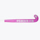 Rose pink low-bow hockey stick with OSAKA lettering along the shaft