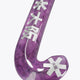 Rose bud purple hockey stick head with curved low bow and star logo details.