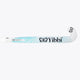Field hockey stick, white with blue branding strip and black flower logo on blade