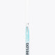 Field hockey stick blade section, white with light blue graphic and black flower