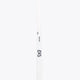 Field hockey stick shaft close-up, white with black flower logo and small print