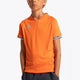 Boy wearing the Osaka Kids Jersey in Orange. Front view