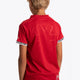 Boy wearing the Osaka Kids Jersey in Red. Back view