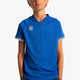 Boy wearing the Osaka Kids Jersey in Royal blue. Front view
