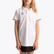 Girl wearing the Osaka Kids Polo Jersey in White. Front view