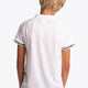 Boy wearing the Osaka Kids Polo Jersey in White. Back view