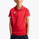 Boy wearing the Osaka Kids Polo Jersey in Red. Front view