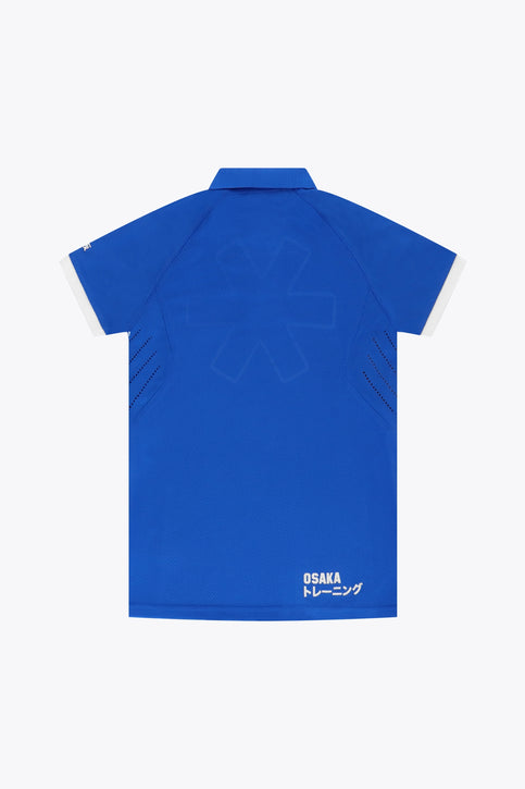  Osaka Kids Polo Jersey in Royal blue. Front flatlay view